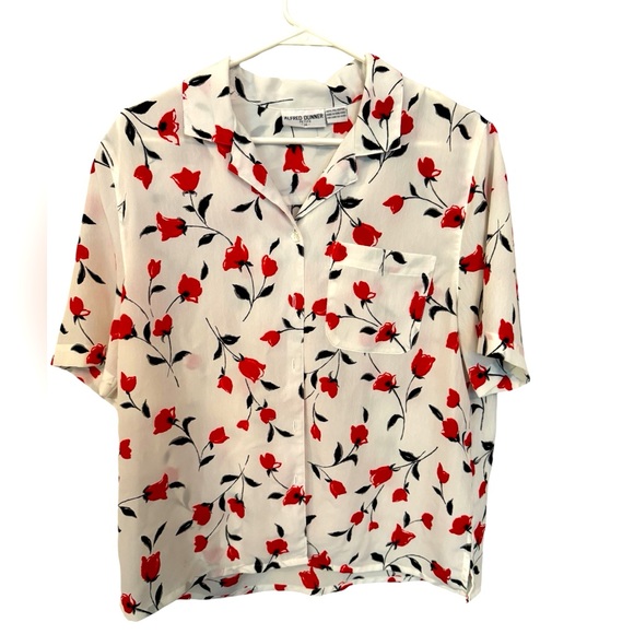 Alfred Dunner Tops - Alfred Dunner button up floral top size 16 petite casual classic colorful 90s